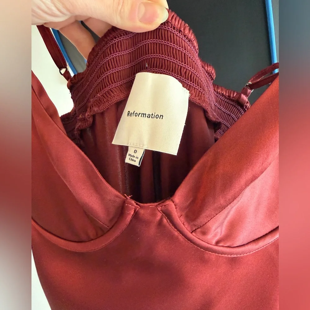 Reformation Silk Neva Dress in Romance, *light flaws* - Picture 11 of 11